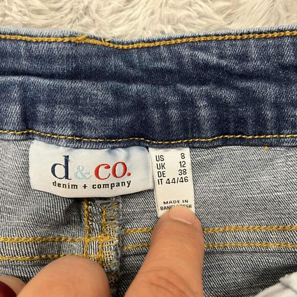 Denim & Co Womens Size 8 Blue Straight Leg Stretch Jeans Mid Rise Pocket Trim - Picture 4 of 8